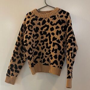 btween Girls Leopard Pattern Sweater - Black and Brown - Size 8
